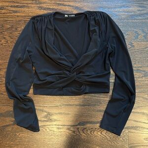 Zara black crop top Size Large